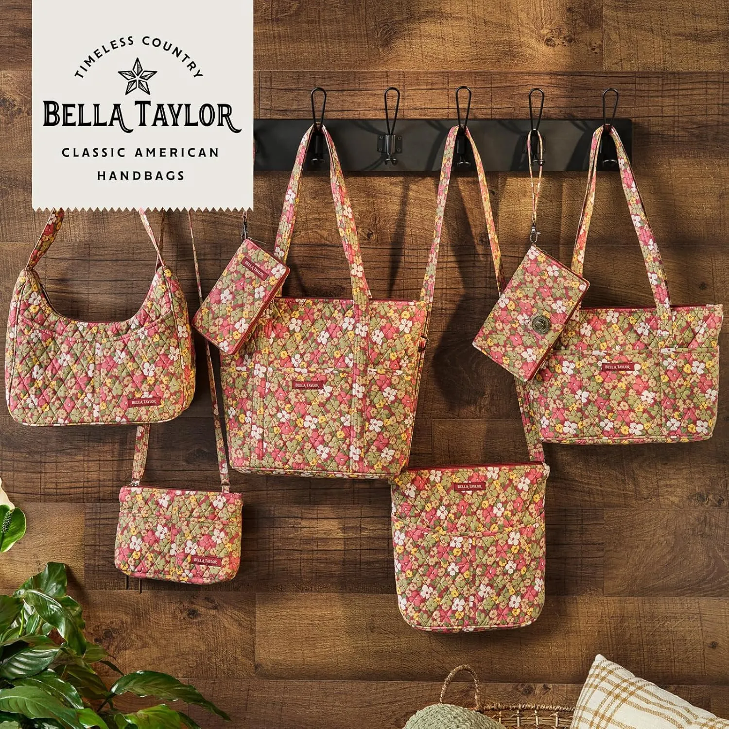 Bella Taylor Slim Card Wallet for Women | Quilted Cotton Fabric Zip Around Credit Card Wallet with RFID Protection | Autumn Garden