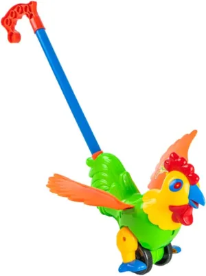 BESPORTBLE Rooster Design Pulling Cart for Detachable Handle Walker Safe and Cartoon Trolley Early Education Play Random Color