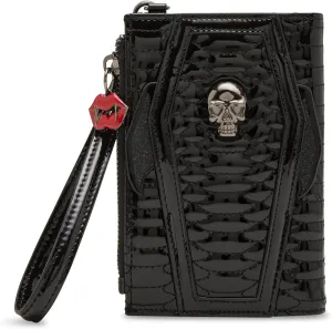 Betsey Johnson Bat to The Bone Bifold Wallet Wristlet, Black