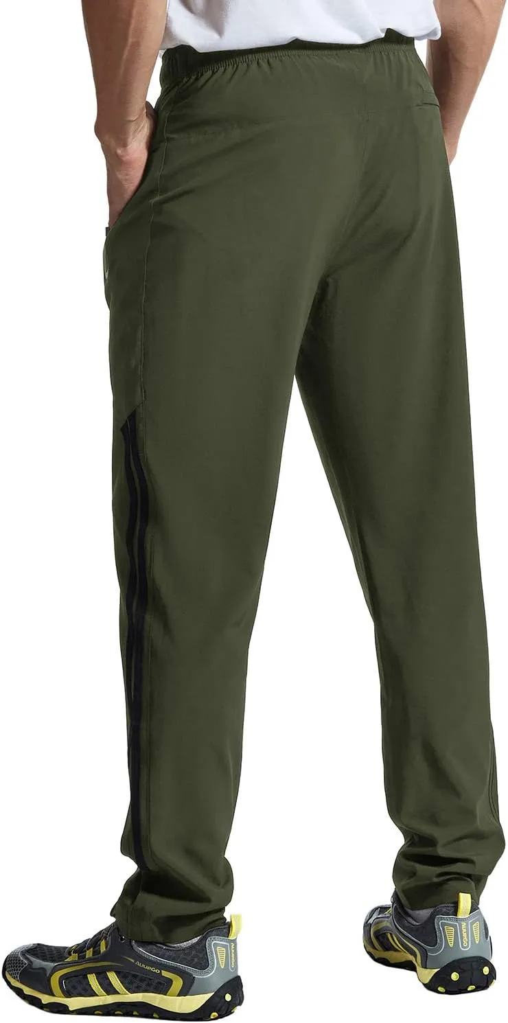 BGOWATU Men's Sweatpants Zipper Pockets Lightweight Exercise Pants Running Workout Sports