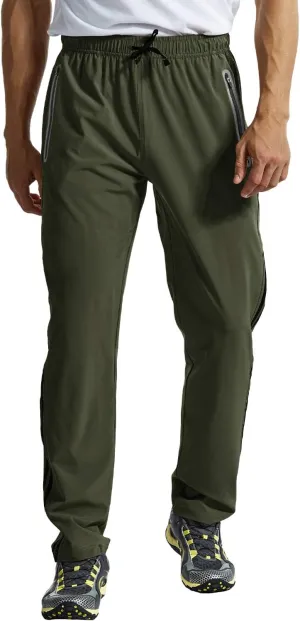 BGOWATU Men's Sweatpants Zipper Pockets Lightweight Exercise Pants Running Workout Sports