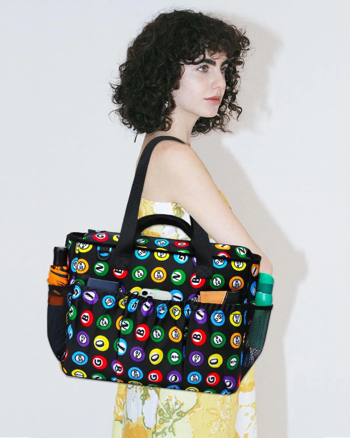 Bingo Tote Bag with Pockets for Daubers and Accessories