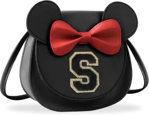 Birthday Gifts for 2 3 4 5 6 7 8 9 10 Year Old Girls, Toddler Kids Purse Little Girl Mouse Ear Bow Personalized Initial Purse