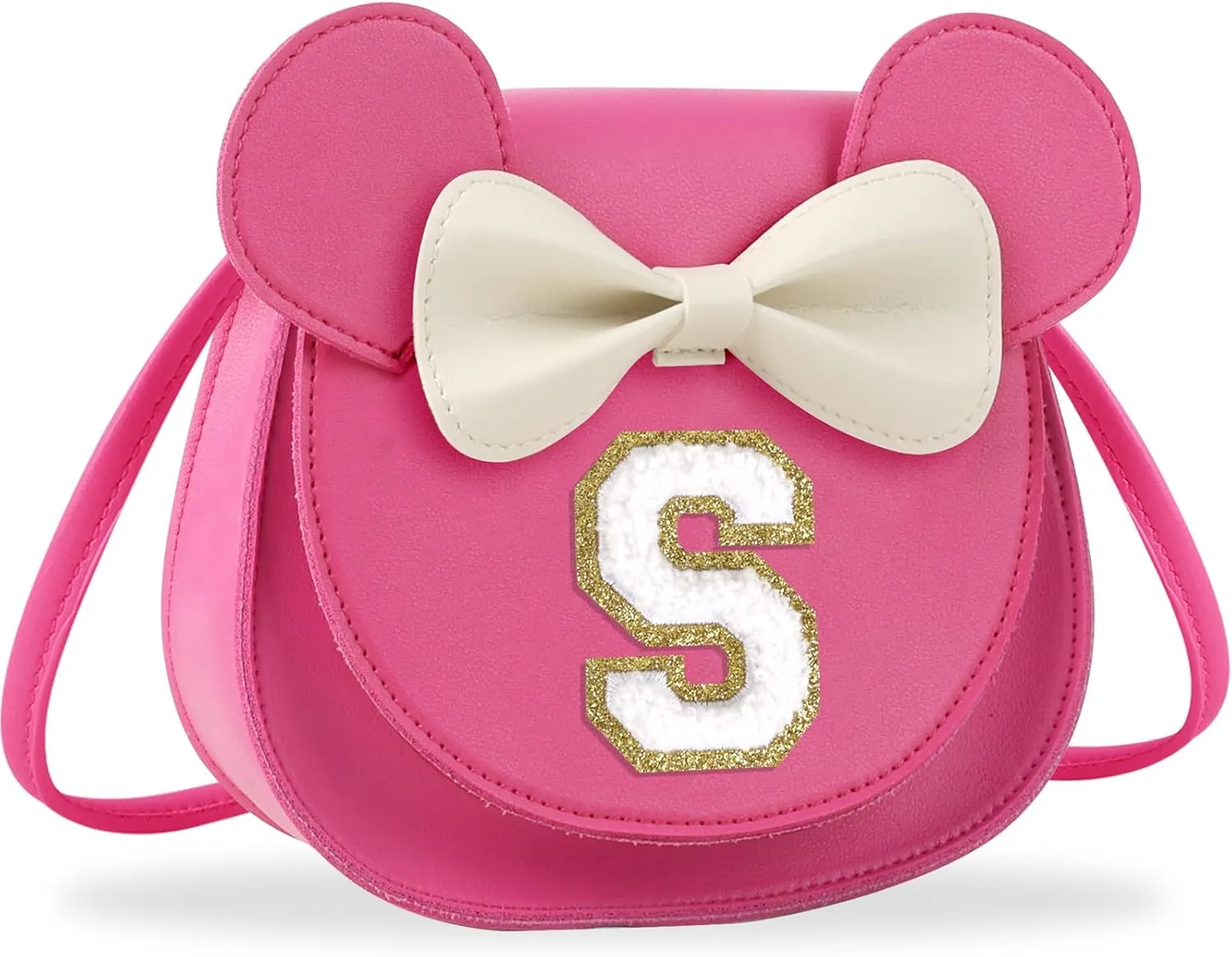 Birthday Gifts for 2 3 4 5 6 7 8 9 10 Year Old Girls, Toddler Kids Purse Little Girl Mouse Ear Bow Personalized Initial Purse