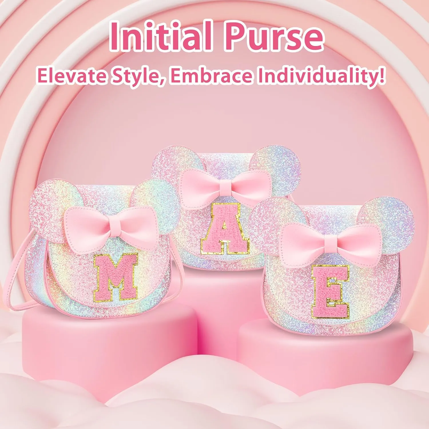 Birthday Gifts for 3 4 5 6 7 8 Year old Girl Initial Toddler Girls Purse Kids Purse for Girls Toddler Girl Gifts Stuff