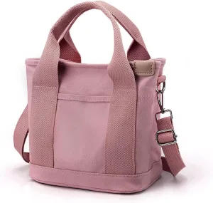 Black Bags for Women Canvas Tote Bag Compartments Everything Capacity Multipocket Handbag Purse Crossbody Shoulder Bag