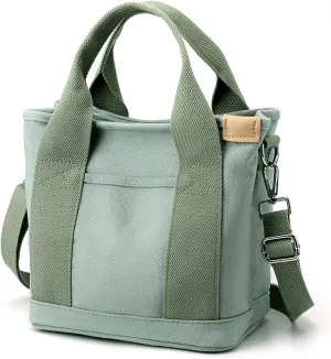 Black Bags for Women Canvas Tote Bag Compartments Everything Capacity Multipocket Handbag Purse Crossbody Shoulder Bag