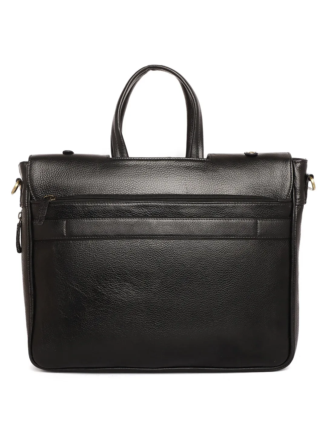 Black Leather Flap Laptop Bags ZP12126