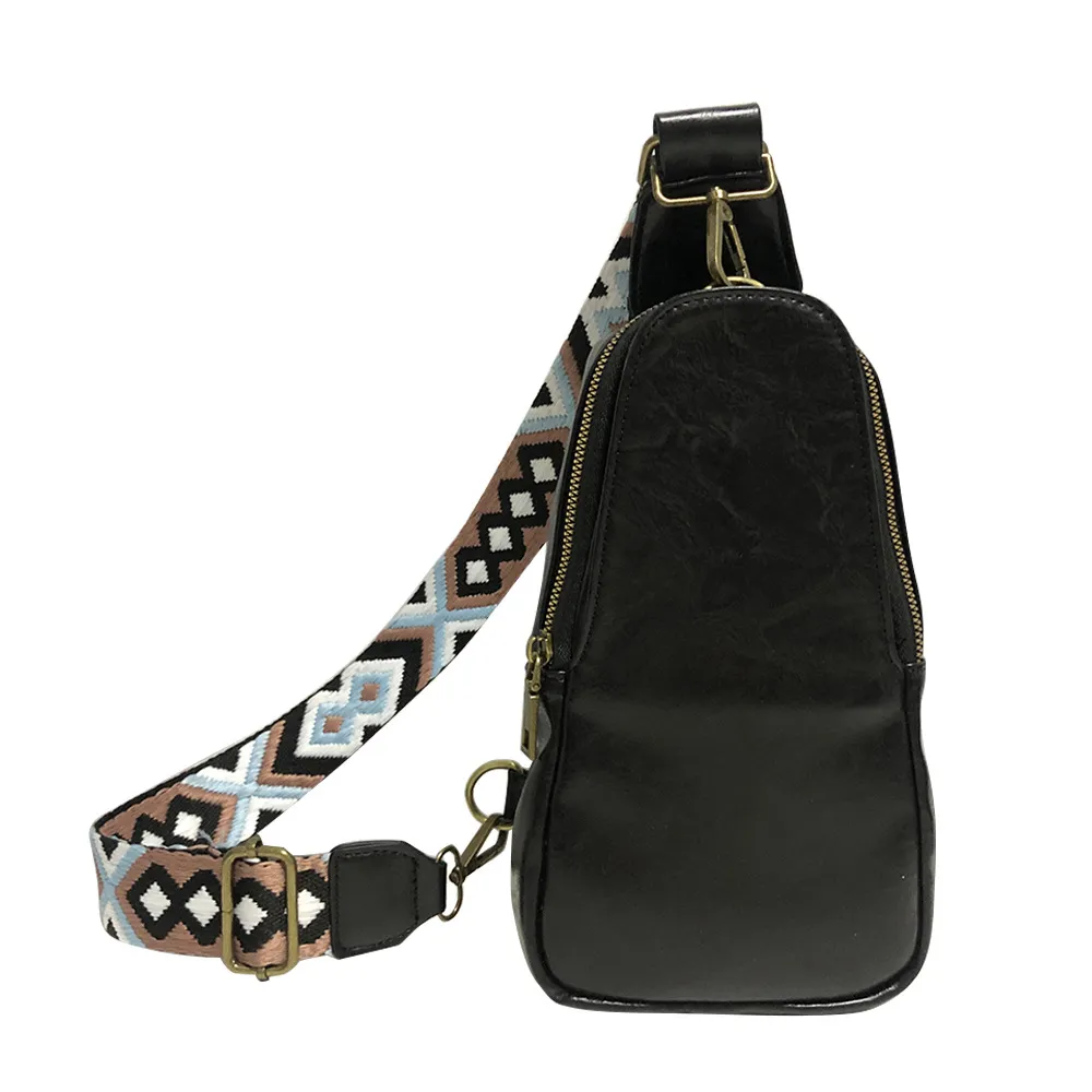 BLACK Sling Bag Chest Shoulder Backpack Fanny Pack Crossbody Bags
