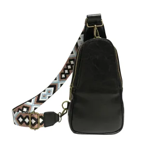 BLACK Sling Bag Chest Shoulder Backpack Fanny Pack Crossbody Bags
