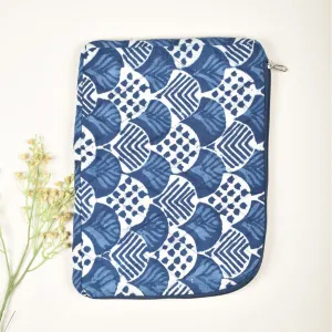 Blue easy slip quilted 13" laptop sleeve