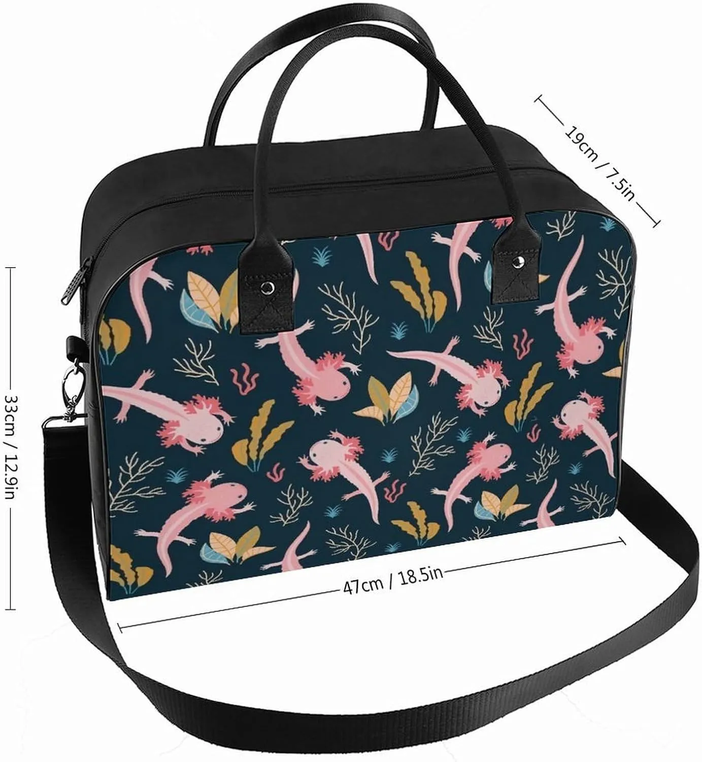 Blue Quaker Parrots Fashionable Large Capacity Travel Handbag Unisex