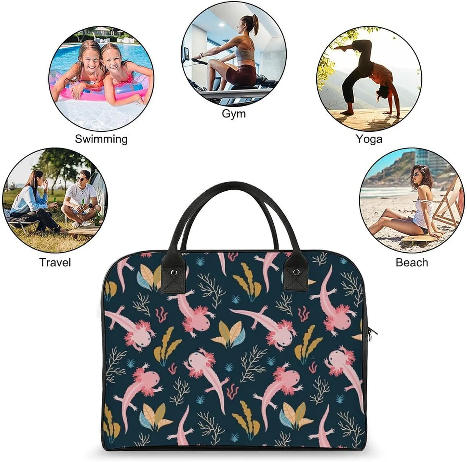 Blue Quaker Parrots Fashionable Large Capacity Travel Handbag Unisex
