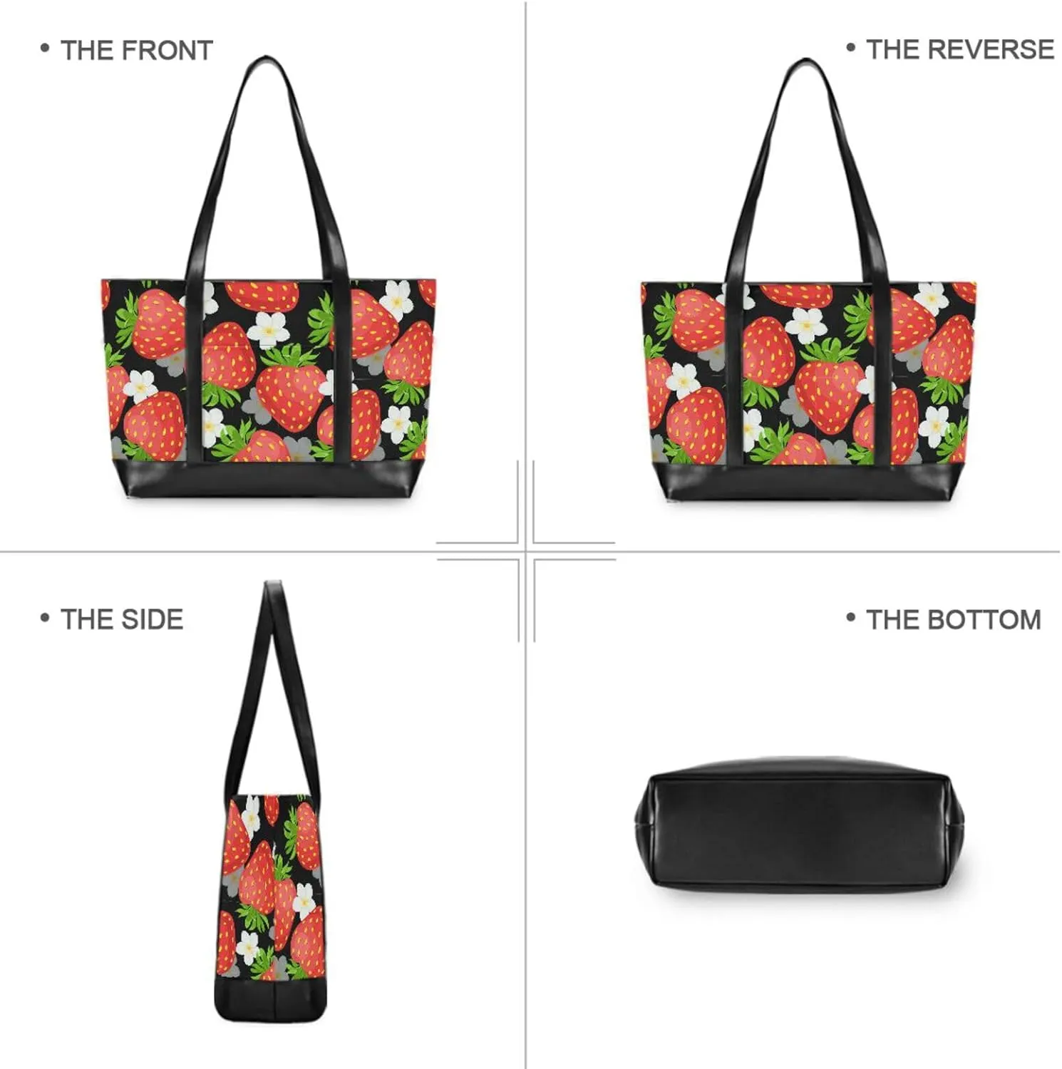 Blueberry Fruit Laptop Tote Bag for Women - Canvas Teacher Work Travel Bag with Zipper