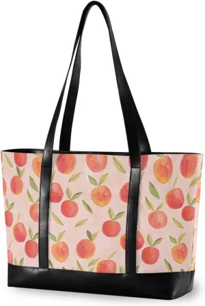 Blueberry Fruit Laptop Tote Bag for Women - Canvas Teacher Work Travel Bag with Zipper