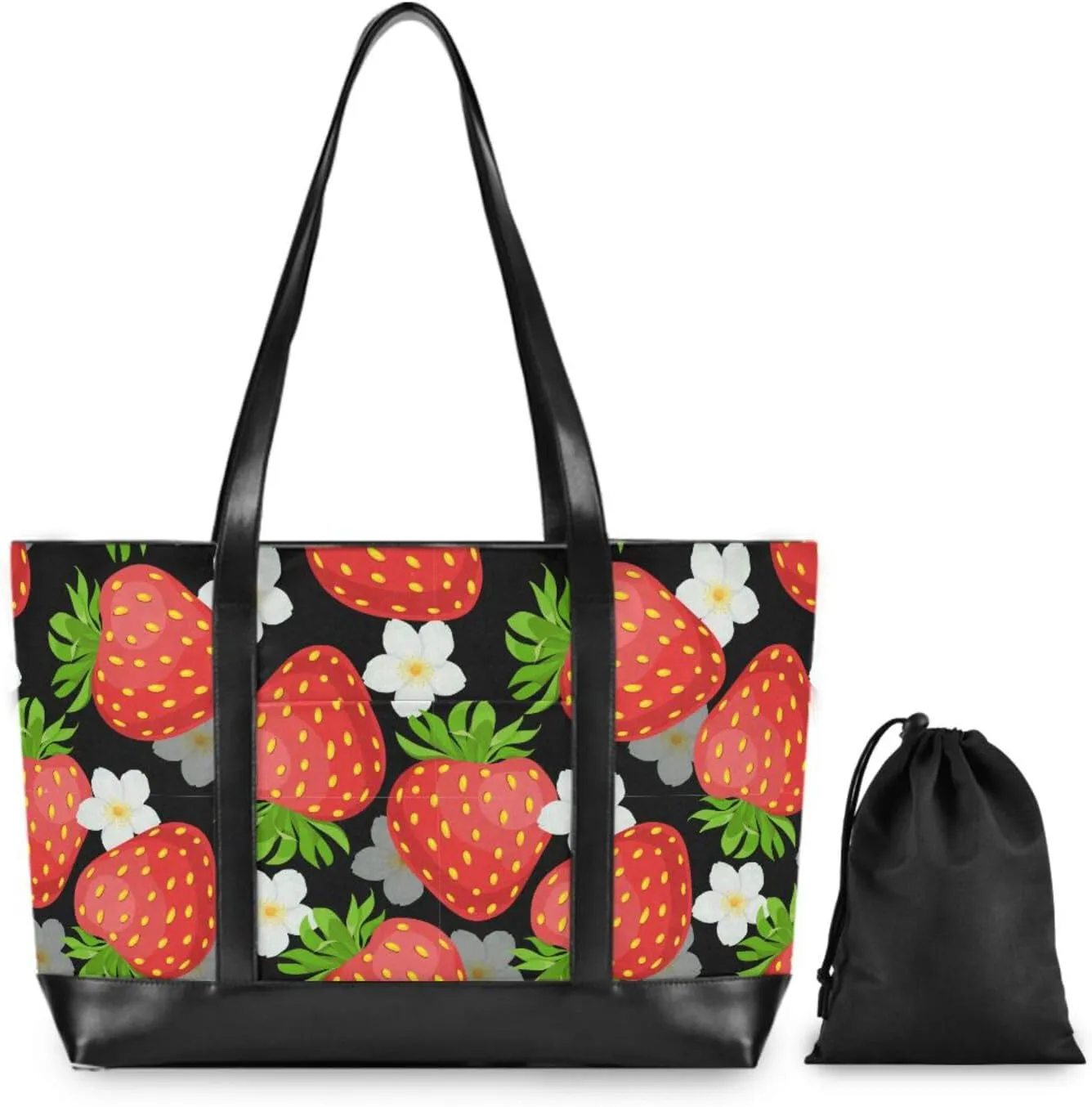Blueberry Fruit Laptop Tote Bag for Women - Canvas Teacher Work Travel Bag with Zipper