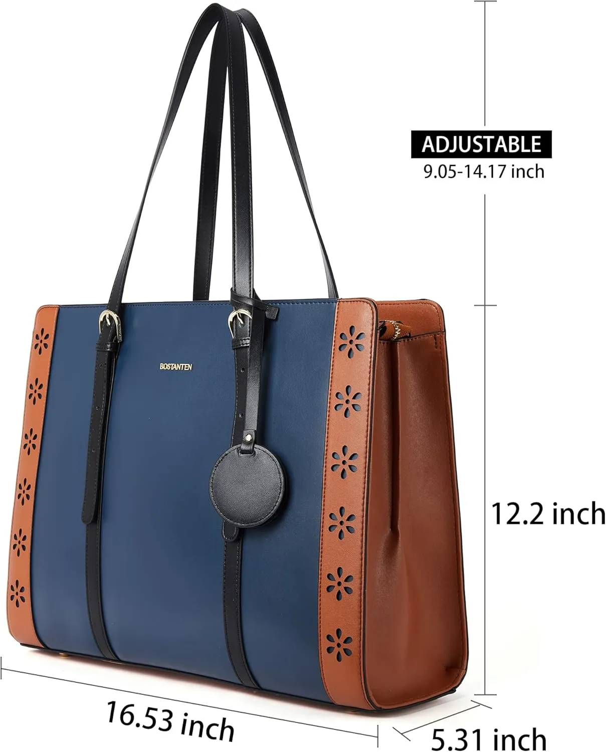 BOSTANTEN Laptop Bag for Women 15.6 inch Computer Leather Briefcase Vintage Work Tote Handbag