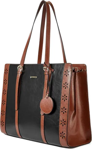 BOSTANTEN Laptop Bag for Women 15.6 inch Computer Leather Briefcase Vintage Work Tote Handbag