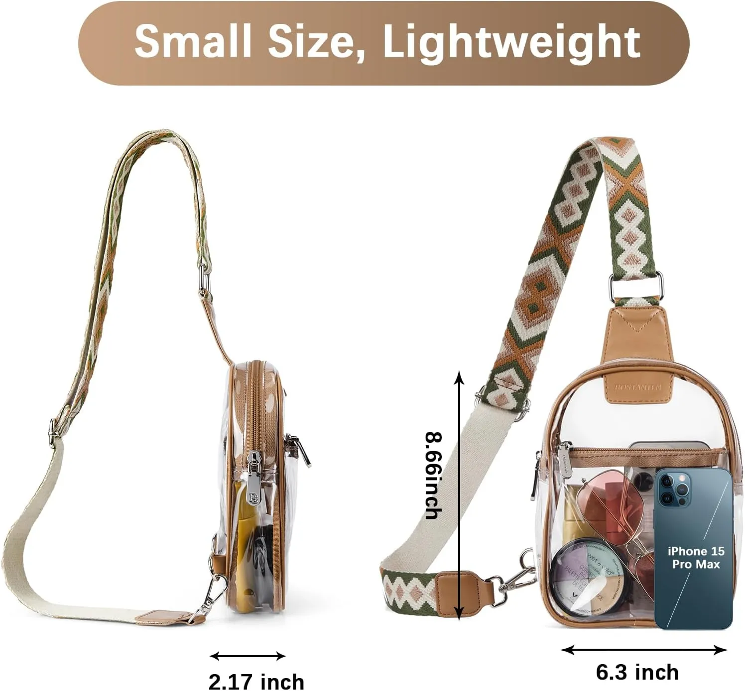 BOSTANTEN Small Sling Bag for Women Leather Crossbody Bags Fanny Pack Chest Bag for Travel