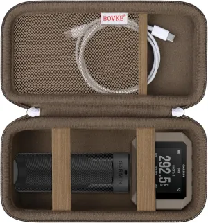 BOVKE Carrying Case Compatible with Garmin Xero C1 Pro Compact Chronograph for Range Shooting, Garmin Xero C1 Pro Travel Storage Bag with Extra Space for Charging Cables, Power Bank, Brown