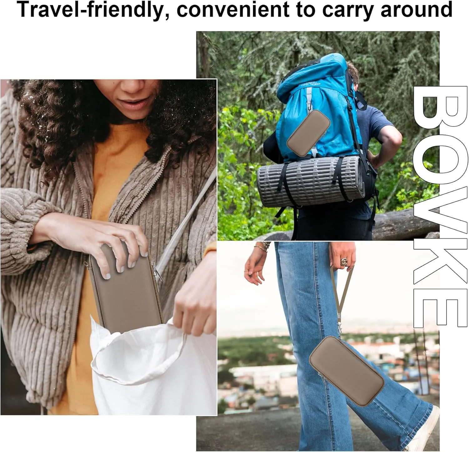 BOVKE Carrying Case Compatible with Garmin Xero C1 Pro Compact Chronograph for Range Shooting, Garmin Xero C1 Pro Travel Storage Bag with Extra Space for Charging Cables, Power Bank, Brown