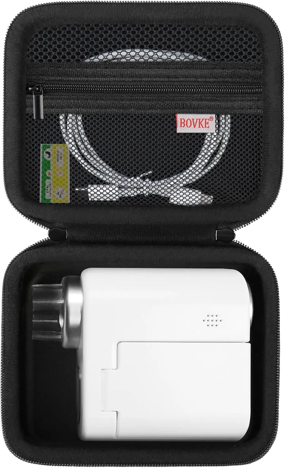 BOVKE Microscope Case Compatible with Microscope for Kids, 1000X Handheld Kids Microscope, Portable Mini Microscope for Kids Travel Case with Mesh Pocket for Date Cables and Sample Slides, Black