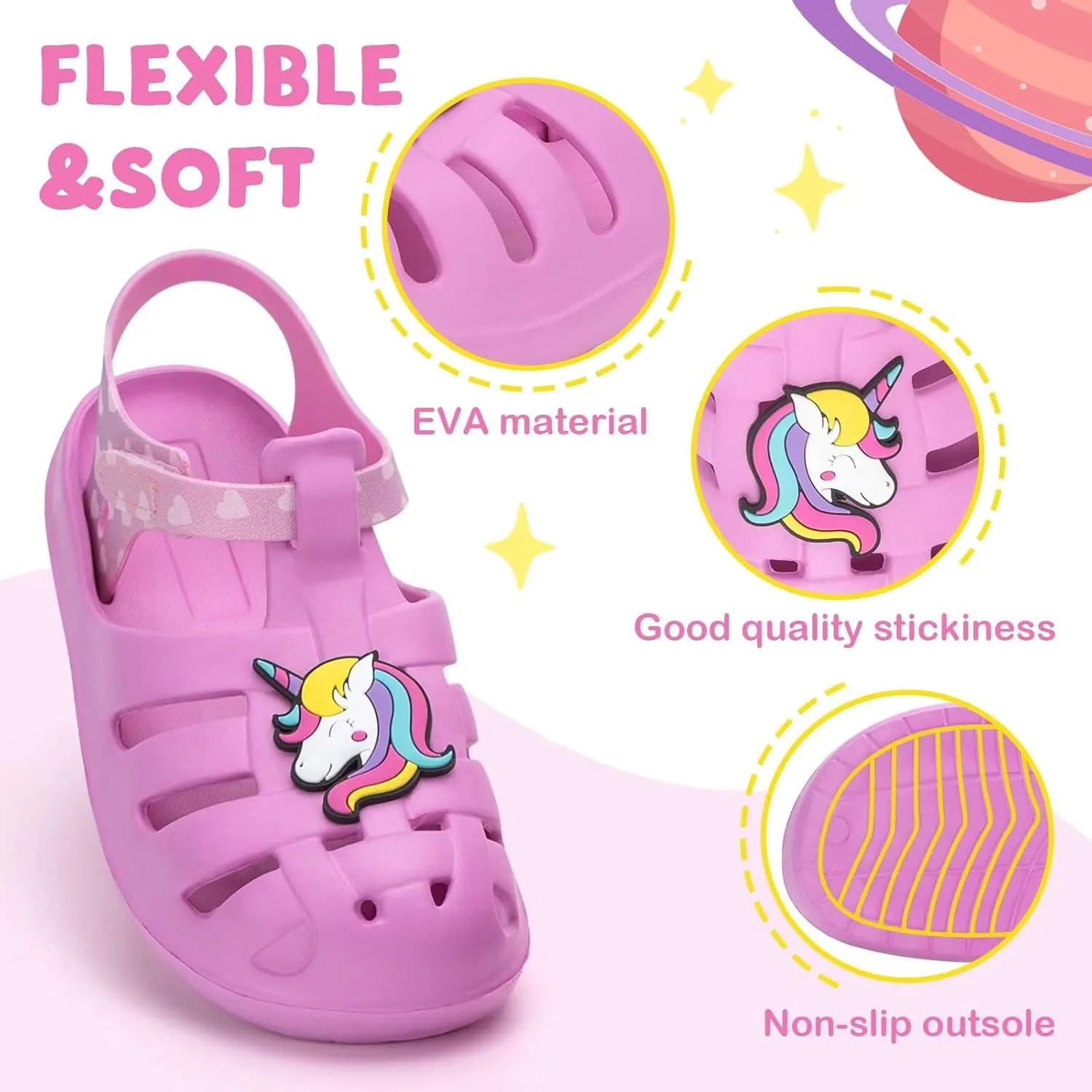 Boys Girls Sandals Toddler Lightweight EVA Water Shoes Kids Closed Toe Fisherman Sandals Summer Beach Sports Shoes Outdoor