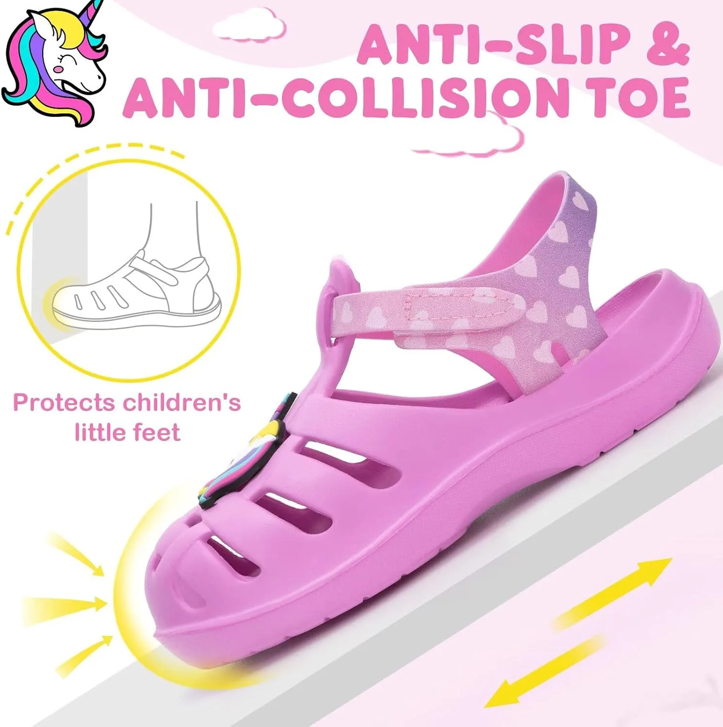 Boys Girls Sandals Toddler Lightweight EVA Water Shoes Kids Closed Toe Fisherman Sandals Summer Beach Sports Shoes Outdoor