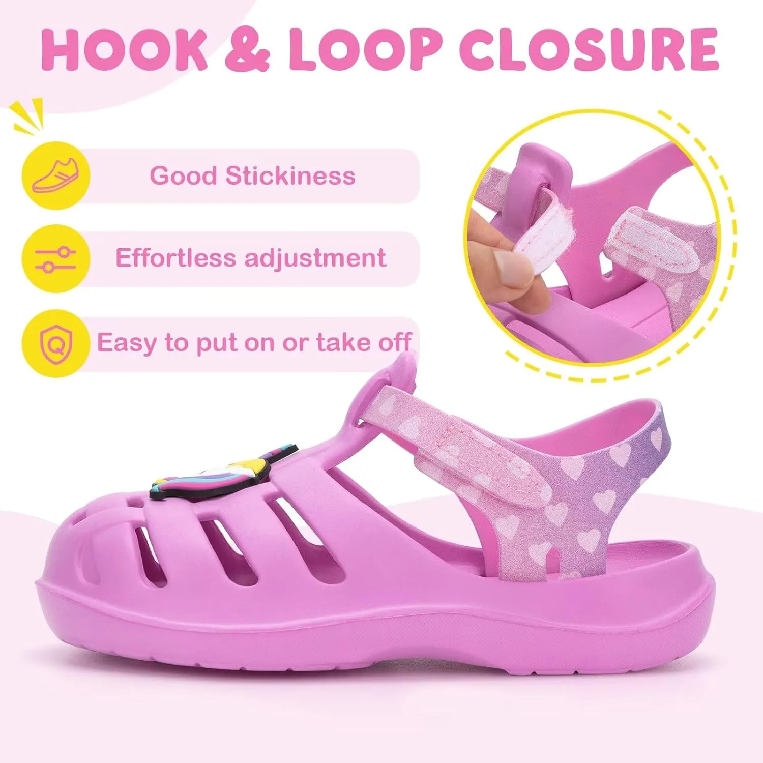 Boys Girls Sandals Toddler Lightweight EVA Water Shoes Kids Closed Toe Fisherman Sandals Summer Beach Sports Shoes Outdoor