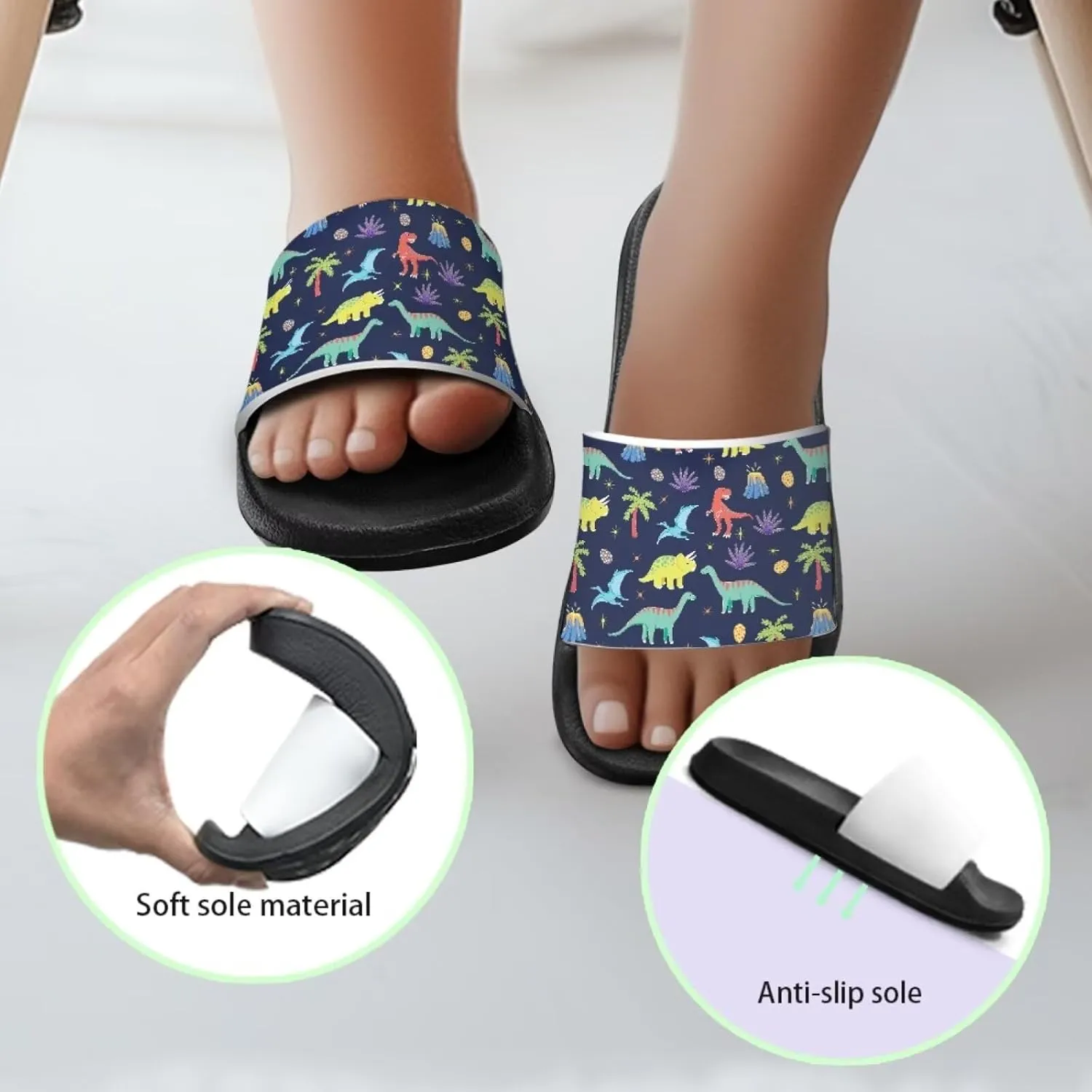 Boys Slides Non-slip Toddler Boys Cute Shower Slippers Toddler Flip Flops Beach Pool Sandals Play Family Gatherings Outdoor
