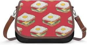 Breakfast Sandwich Fashion Crossbody Bags for Women Lightweight Shoulder Handbags Travel Purse with Strap Custom Gifts