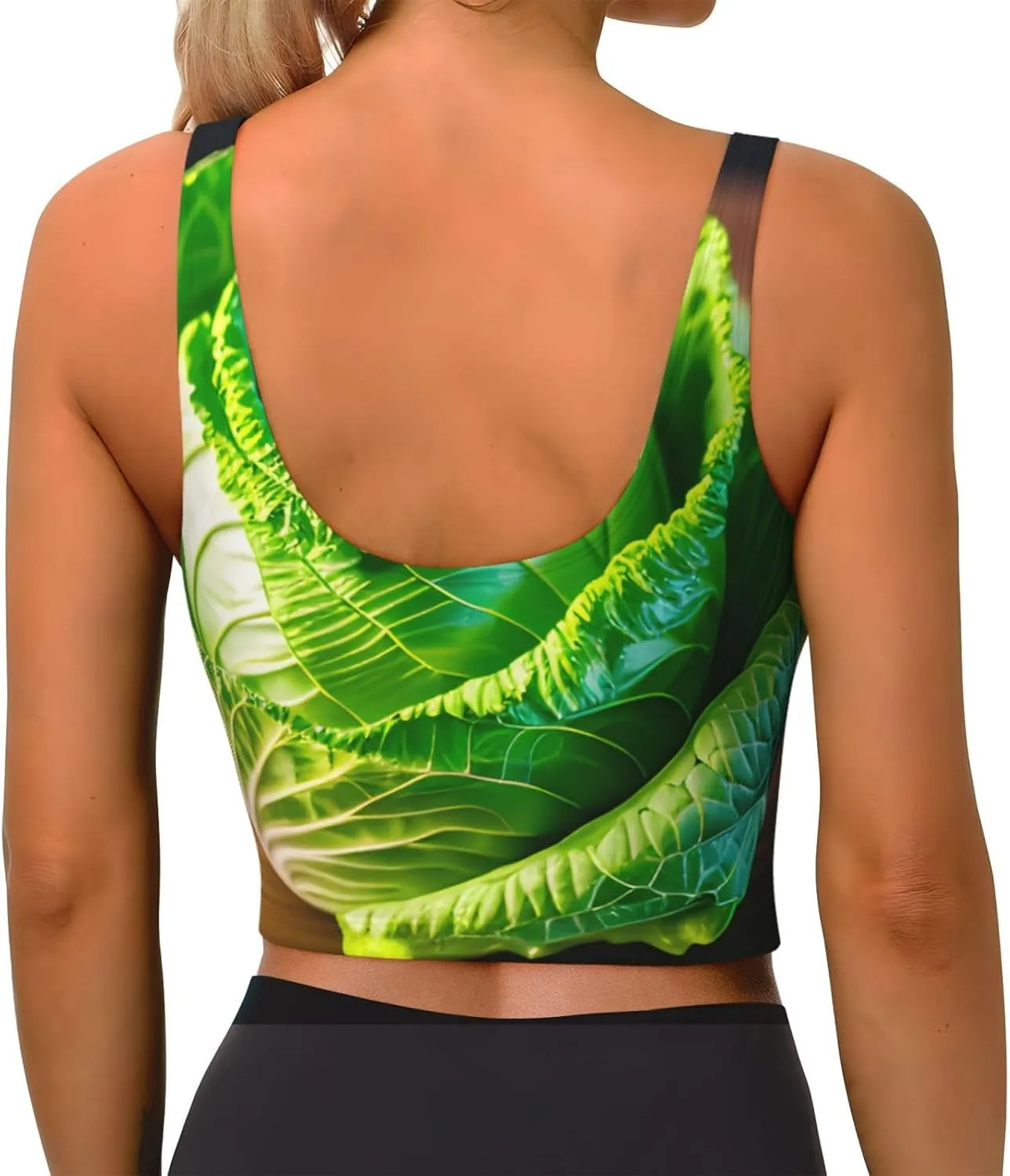 Bright Cabbage Print Women Functional Sports Vest Yoga Vest, Workout Vest for Women Lightweight Trendy