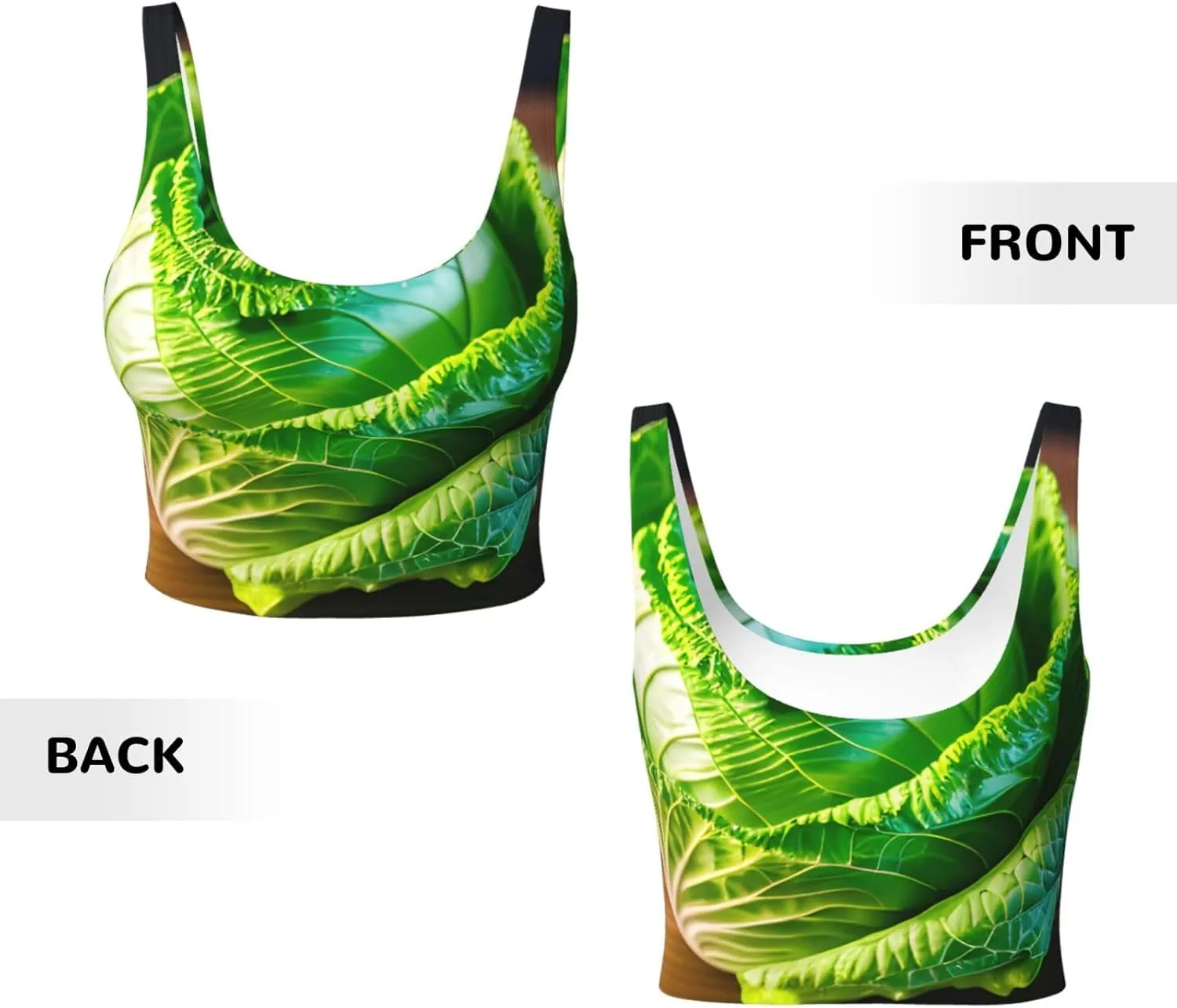 Bright Cabbage Print Women Functional Sports Vest Yoga Vest, Workout Vest for Women Lightweight Trendy