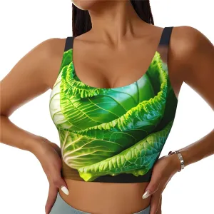 Bright Cabbage Print Women Functional Sports Vest Yoga Vest Workout Vest for Womens Lightweight Trendy