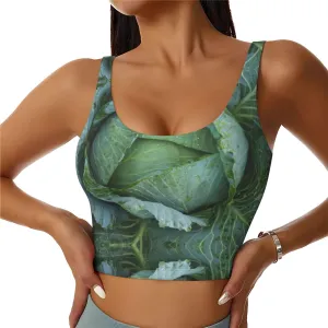 Bright Cabbage Print Womens Utility Vests Sports Vest Yoga Workout for Women Lightweight Summer