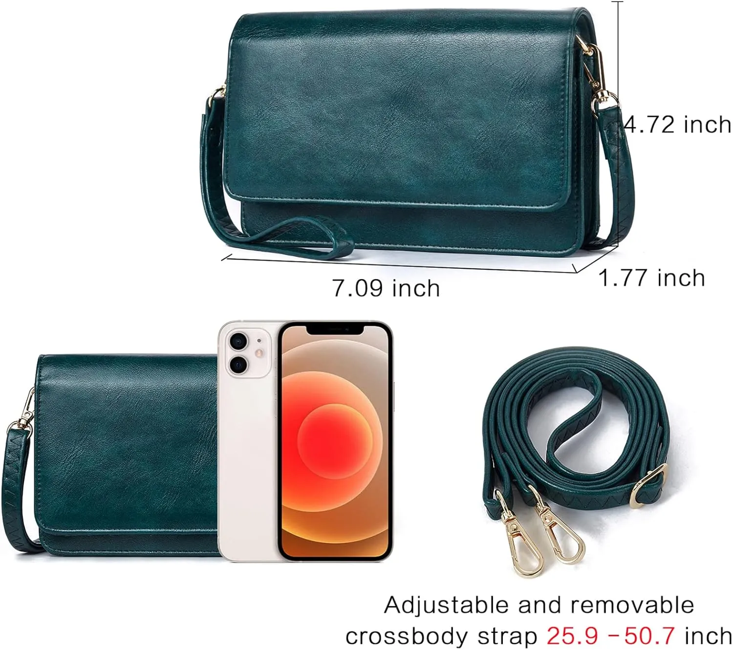 BROMEN Crossbody Bags for Women Small Cell Phone Shoulder Bag Wristlet Wallet Clutch Purse