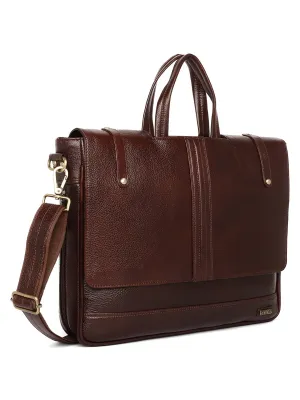 Brown Leather Flap Laptop Bags FL12126