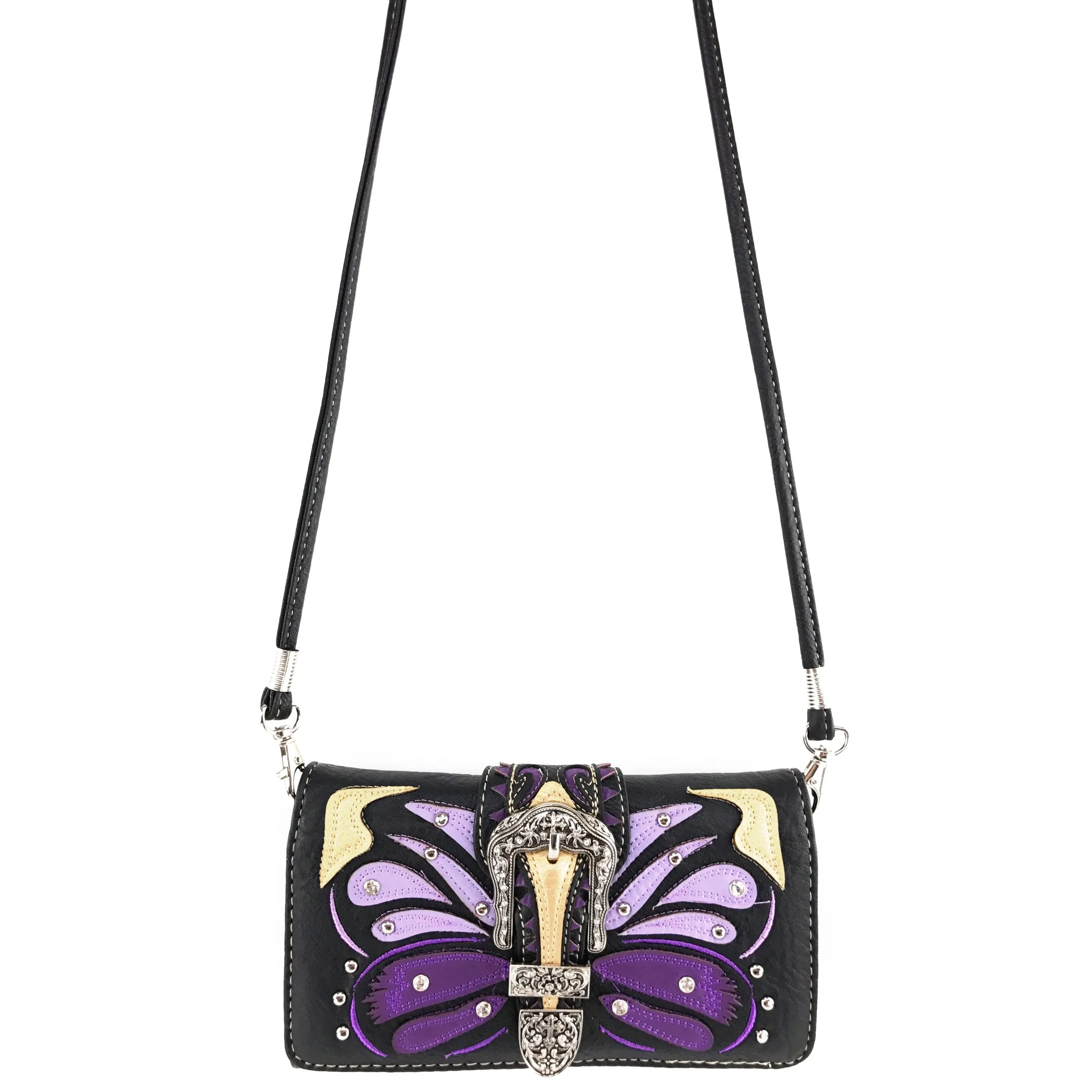 Butterfly Art Buckle Crossbody Wallet