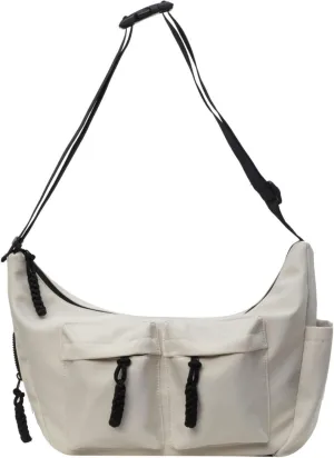 Canvas Crossbody Crescent Bag for Women Men, Lightweight Hobo Purse with Adjustable Strap