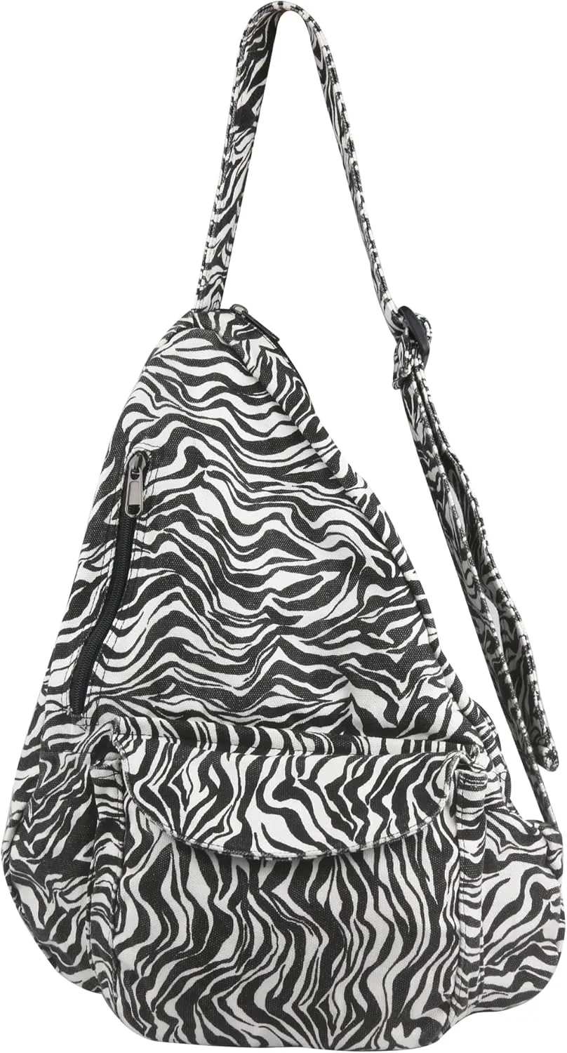 Canvas Sling Crossbody Bag for Women Men, Daypack Sling Bags Travel Casual Hiking Small Chest Shoulder Purse Bag Outdoor