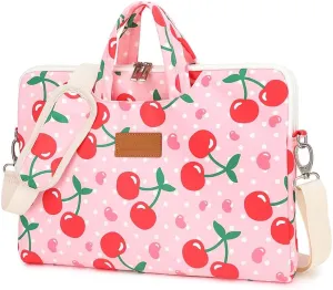 Canvaslife Patten Waterproof Laptop Shoulder Messenger Bag Case Sleeve for 14 Inch 15 Inch Laptop Briefcase 15.6 Inch (Cherry)