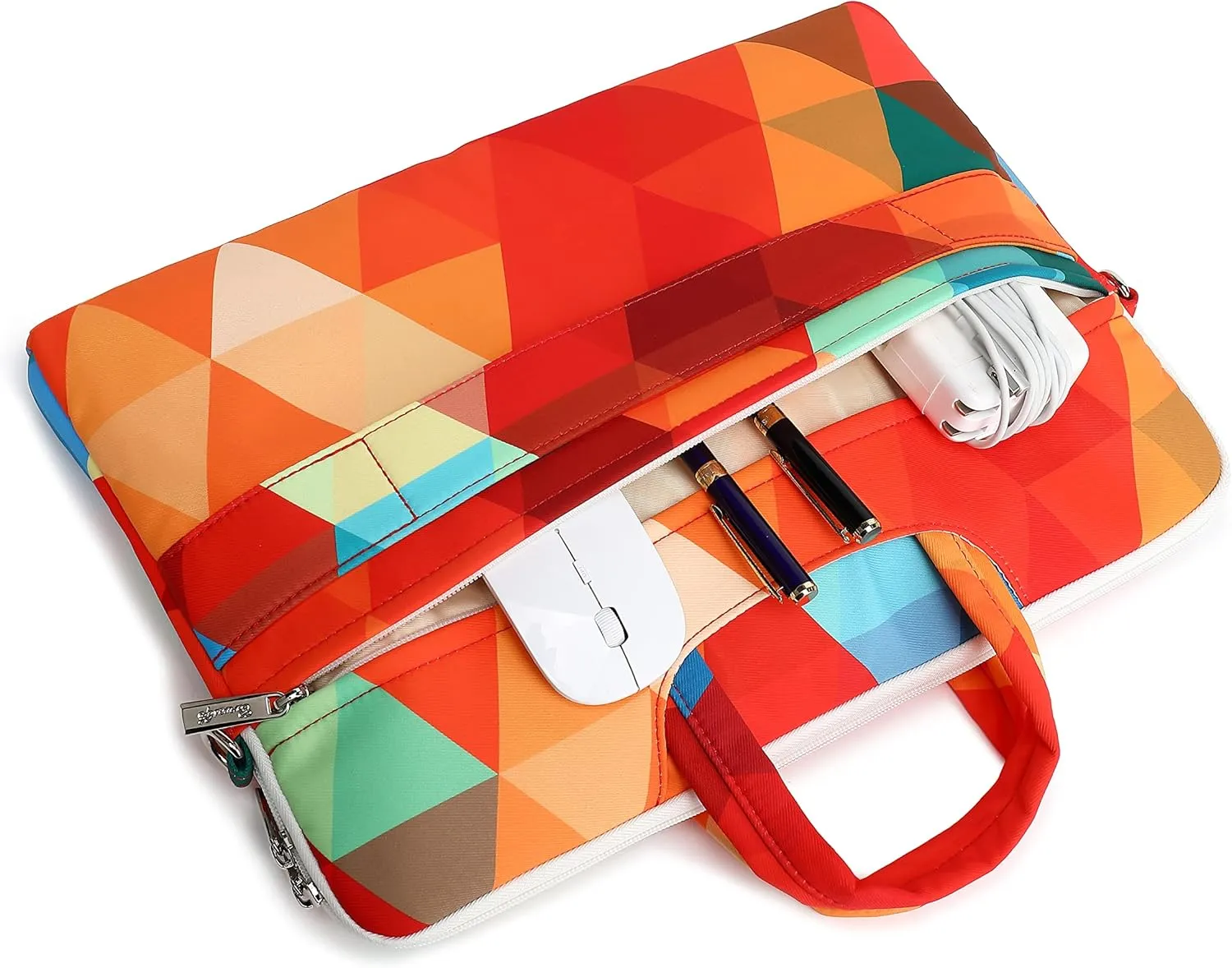 Canvaslife Rainbow Peacock Pattern 15 Inch Waterproof Shoulder Messenger Bag for 14 to 15.6 Inch Laptops and MacBook Pro 15