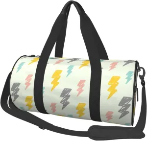 Carton Thunders Round Travel Duffel Bag Large Capacity Gym Sports Bags for Hiking Vacation Trips