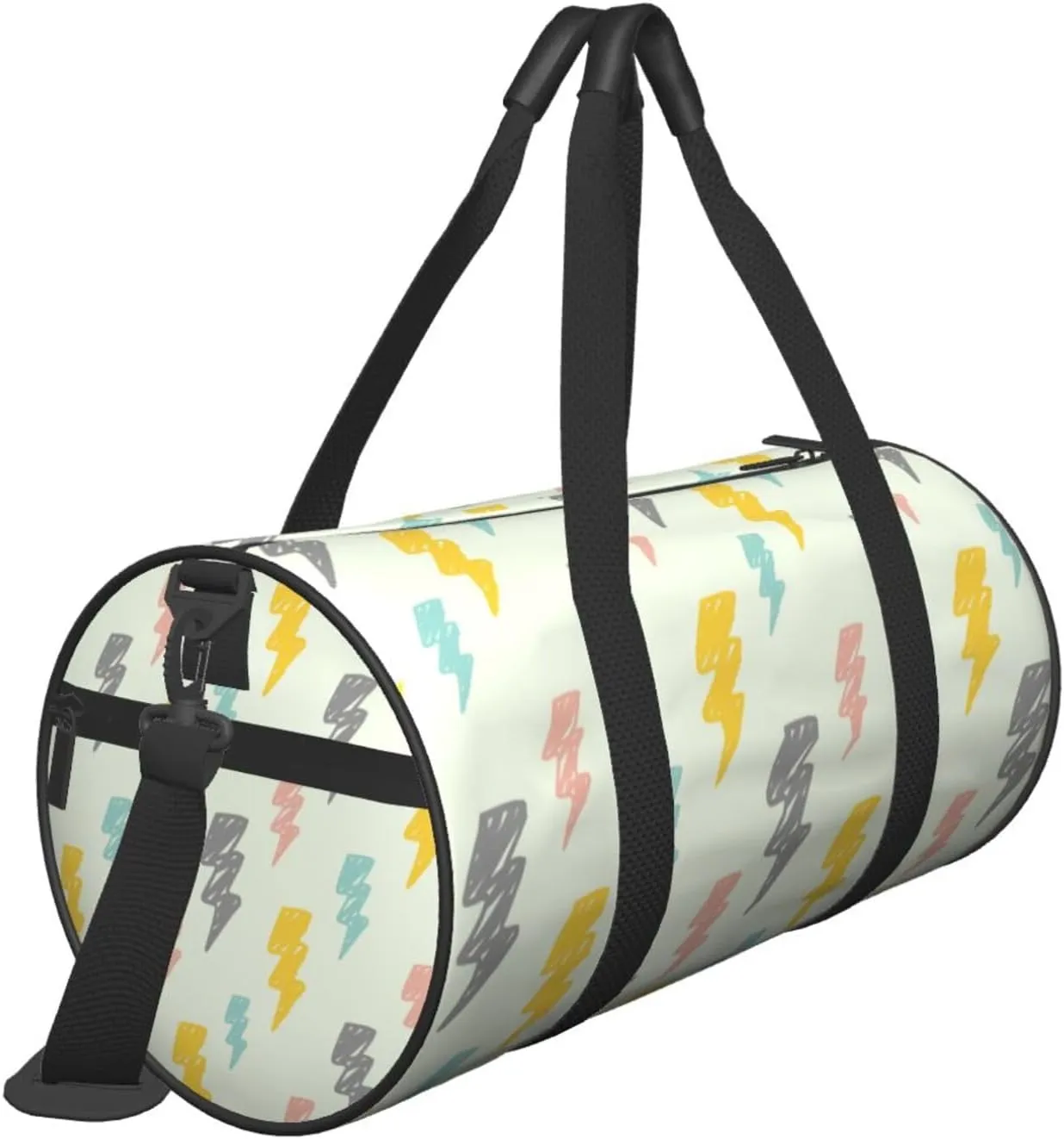 Carton Thunders Round Travel Duffel Bag Large Capacity Gym Sports Bags for Hiking Vacation Trips