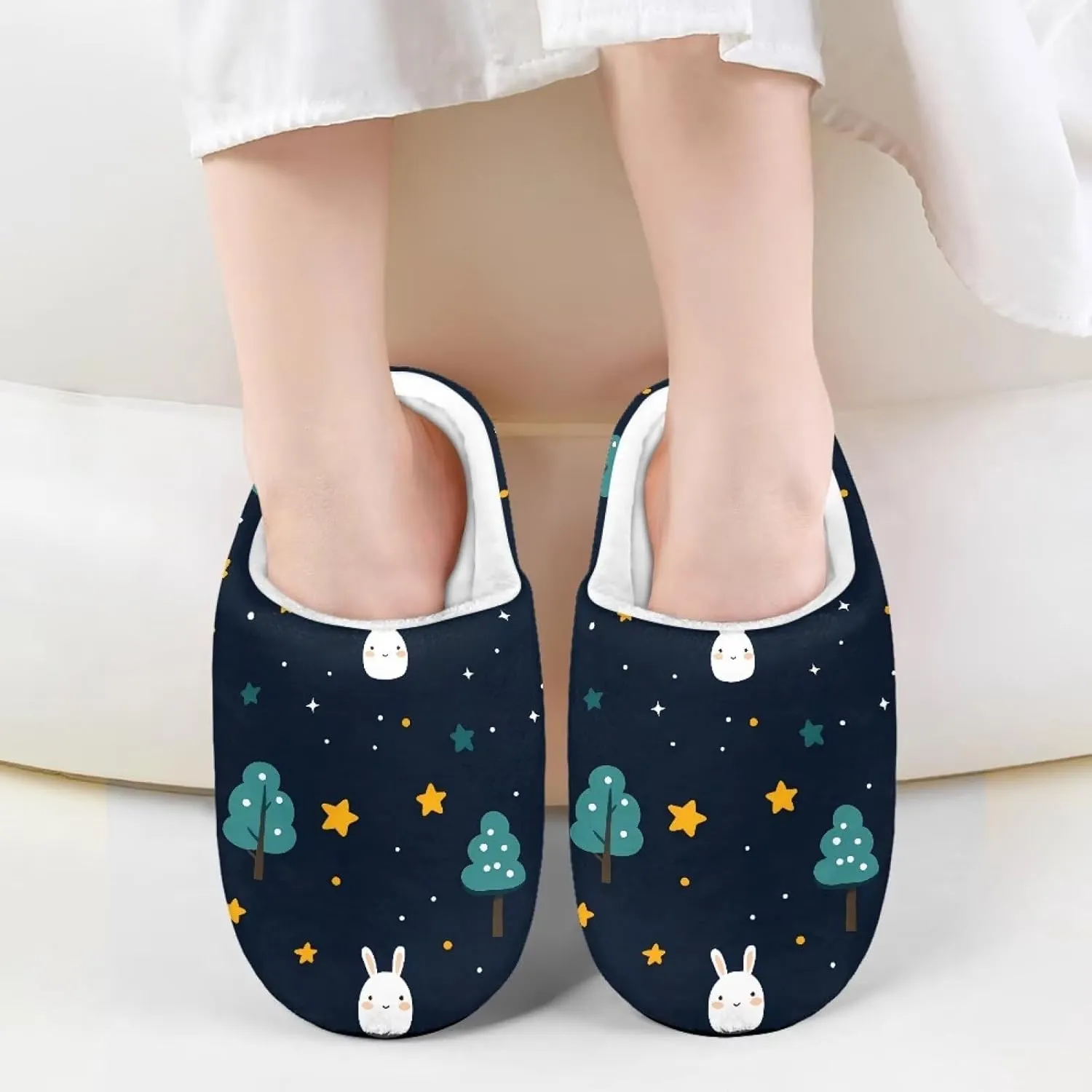 Cartoon Animal Children's Plush Slippers Washable House Slippers Cute Patterns Comfortable Flannel Indoor Winter Shoes SizeUS 9-15