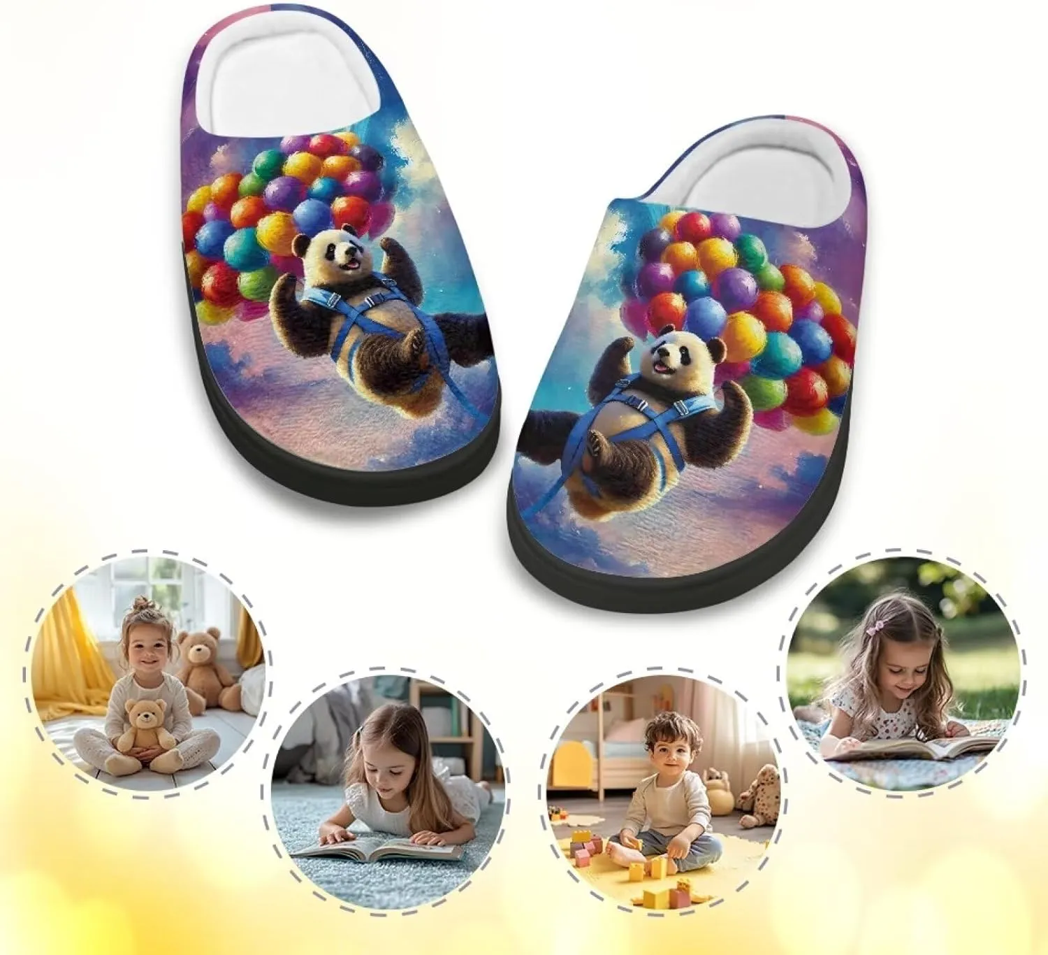 Cartoon Animal Children's Plush Slippers Washable House Slippers Cute Patterns Comfortable Flannel Indoor Winter Shoes SizeUS 9-15