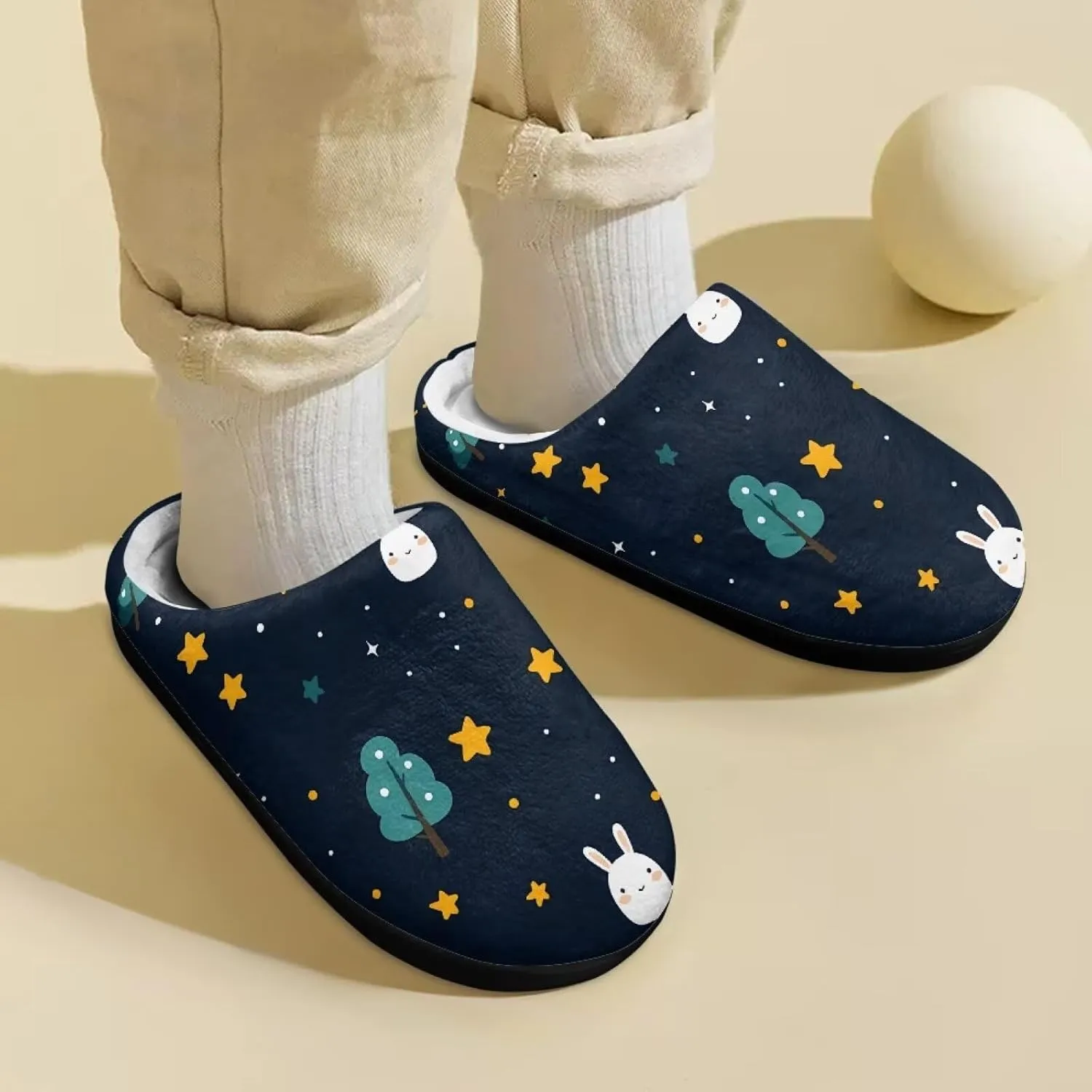 Cartoon Animal Children's Plush Slippers Washable House Slippers Cute Patterns Comfortable Flannel Indoor Winter Shoes SizeUS 9-15