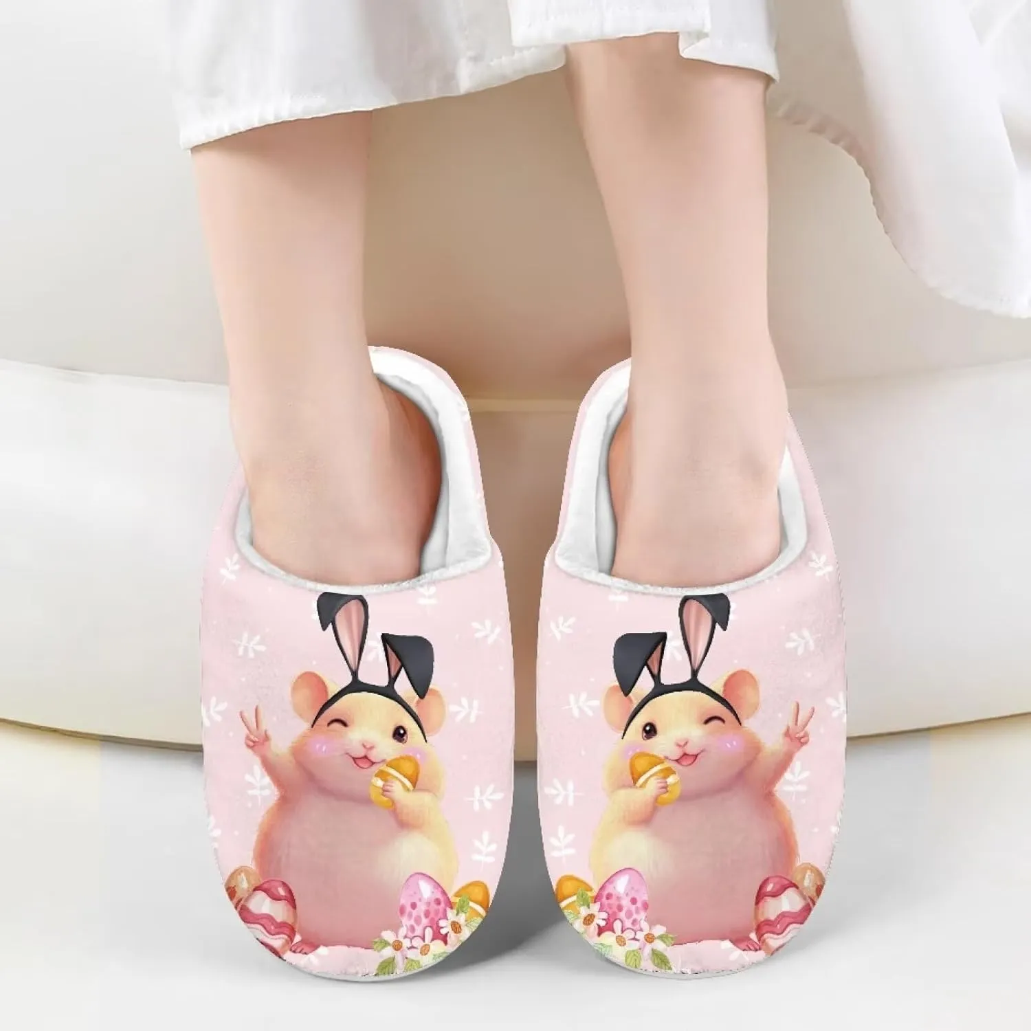 Cartoon Animals Children's Fuzzy Slippers Boys Girls Cozy Warm Winter House Slippers Comfy with Non-Slip Sole for Little Kids SizeUS 9-15