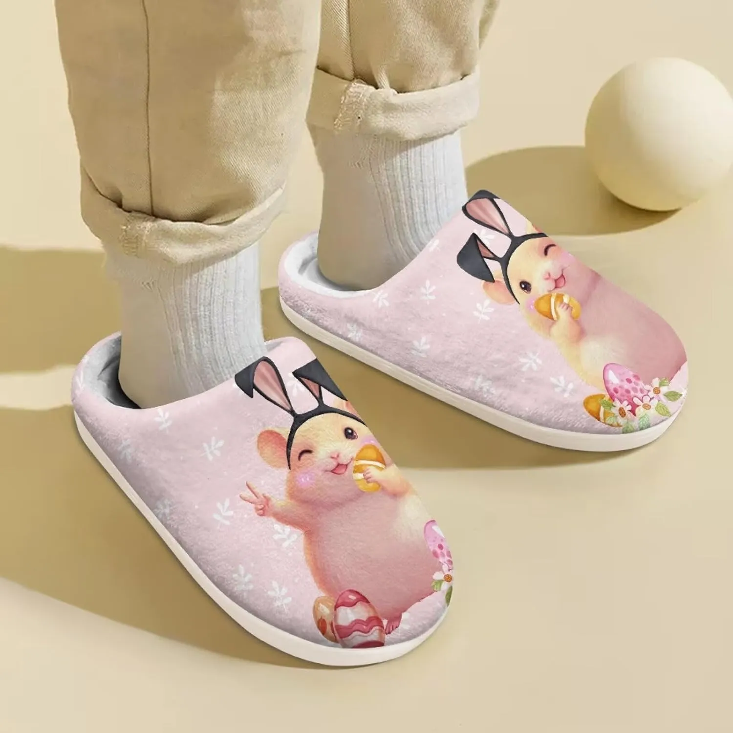 Cartoon Animals Children's Fuzzy Slippers Boys Girls Cozy Warm Winter House Slippers Comfy with Non-Slip Sole for Little Kids SizeUS 9-15
