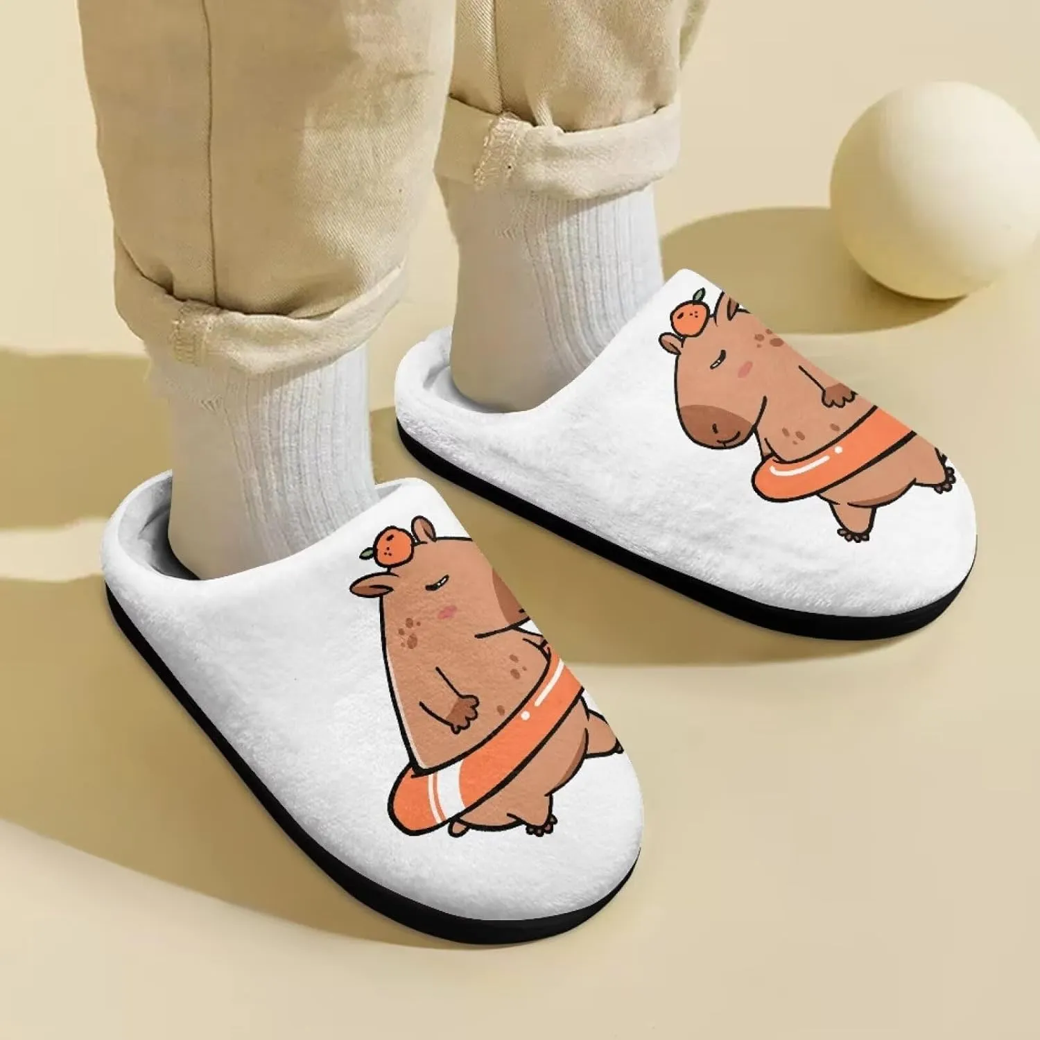 Cartoon Children's Plush Slippers for Boys Girls House Fuzzy Non-Slip Winter Warm Fluffy Lightweight Comfort Soft Indoor Outdoor Washable Slippers US Size 9-15